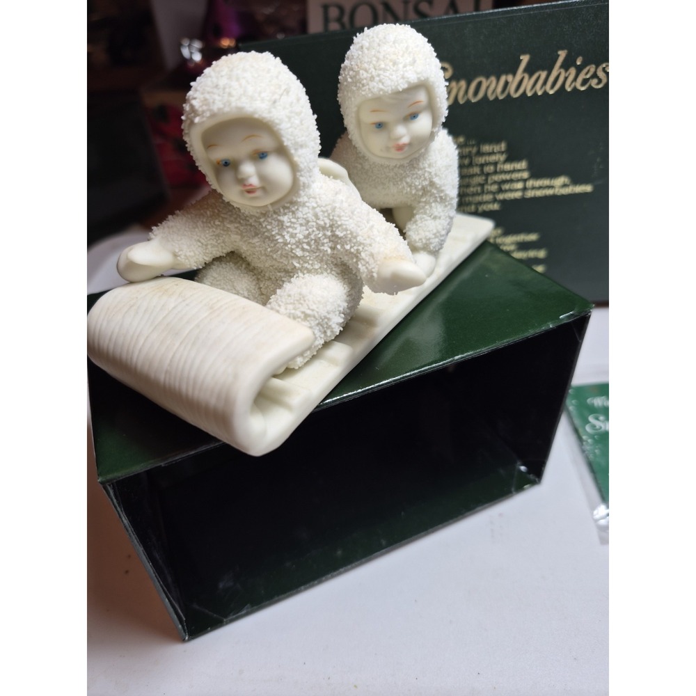 Snow Babies DEPT 56 Winter Tales  "DOWN THE HILL WE GO"